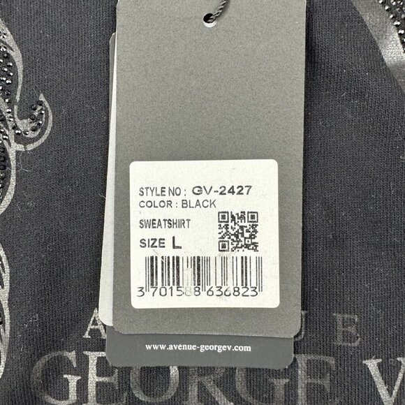 Avenue George V Paris Black Sweater Men’s Size L - Picture 13 of 15